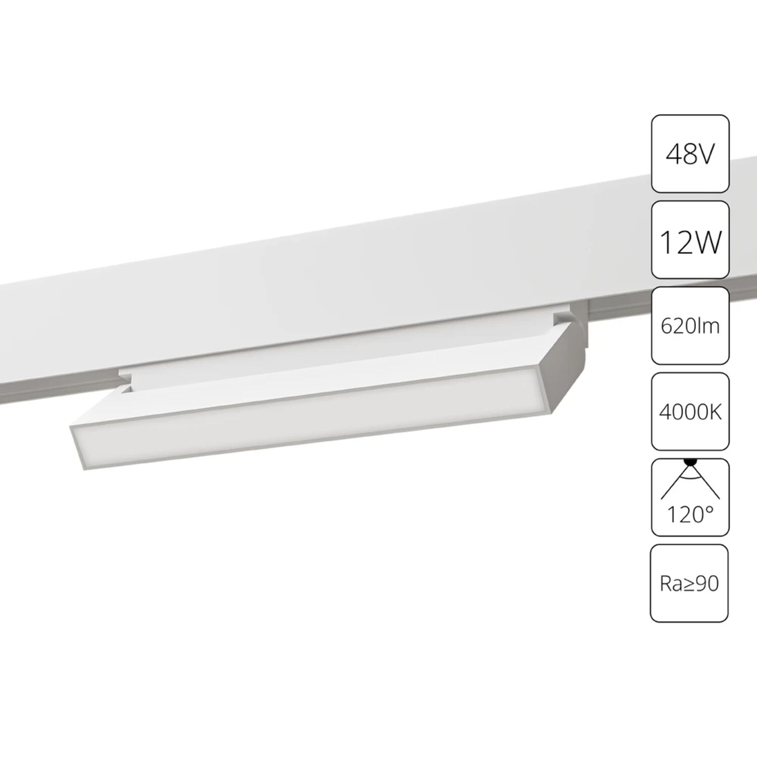 Магнитный трековый светильник Arte Lamp Linea A4669PL-1WH, арматура белый 