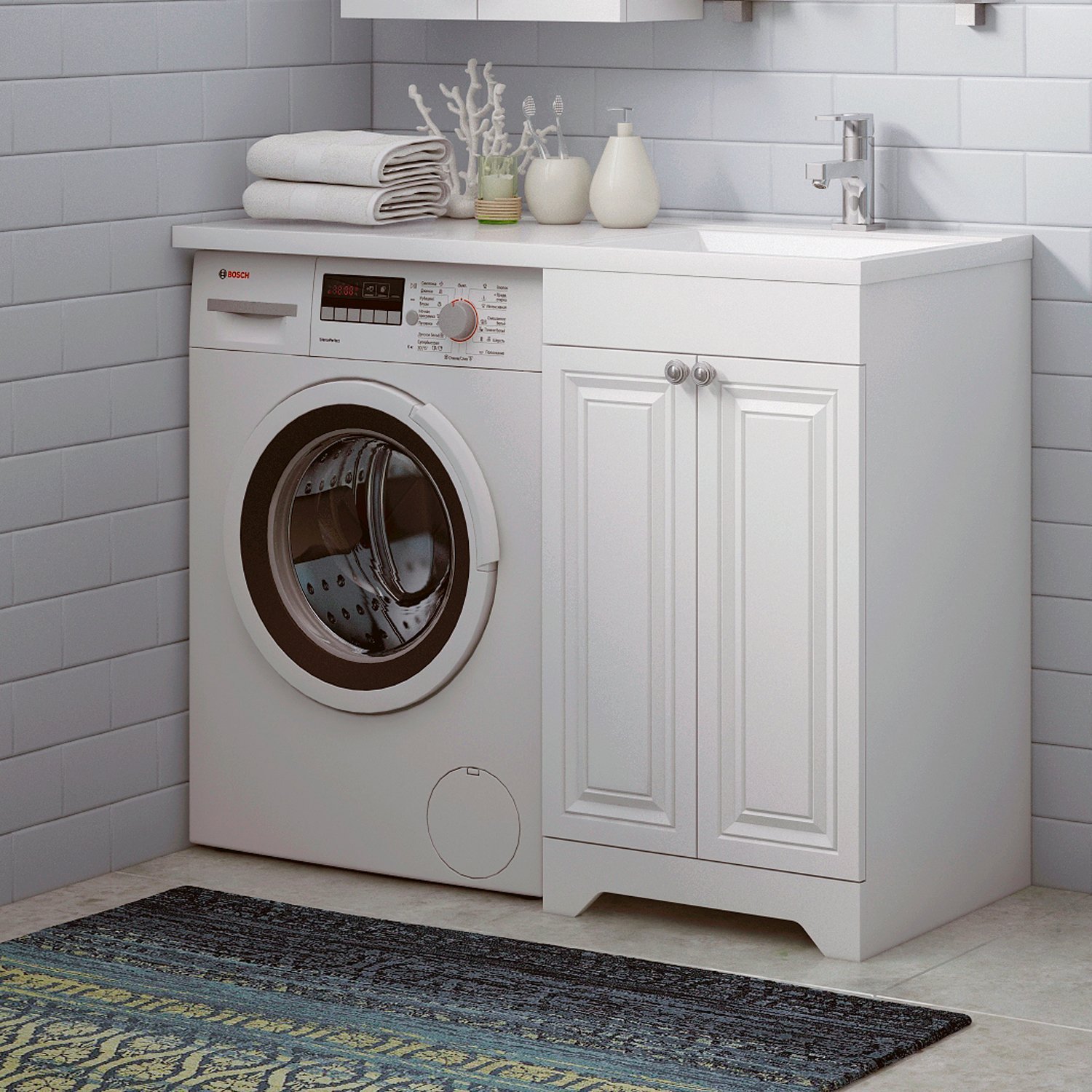 Тумба под раковину Corozo Леон 50, напольная, цвет белый