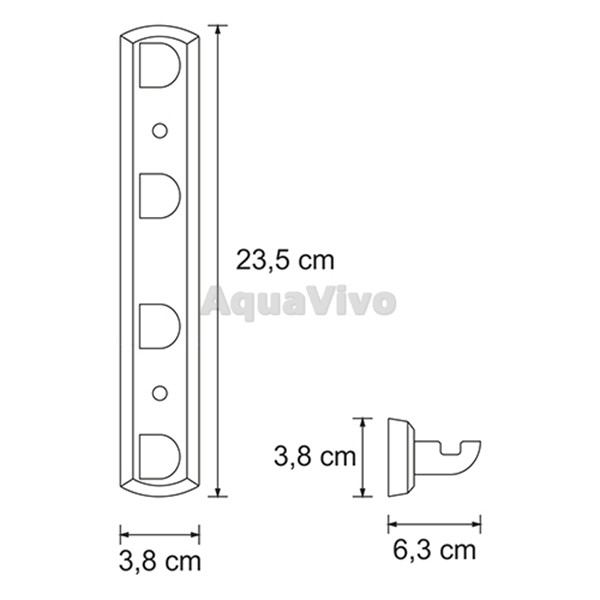 Крючок WasserKRAFT Kammel K-8374, четверной, цвет хром - фото 1