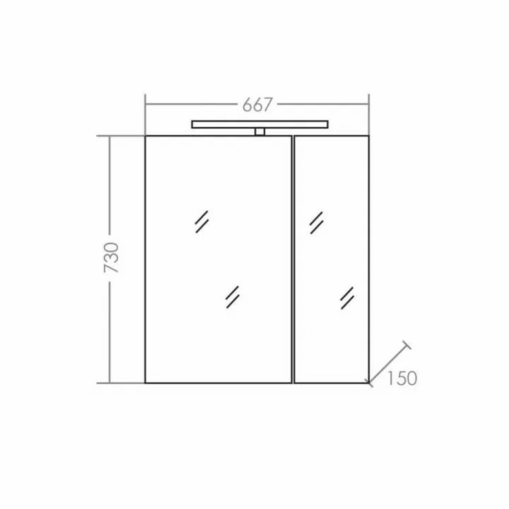 Шкаф-зеркало Санта Стандарт 70 с подсветкой, цвет белый