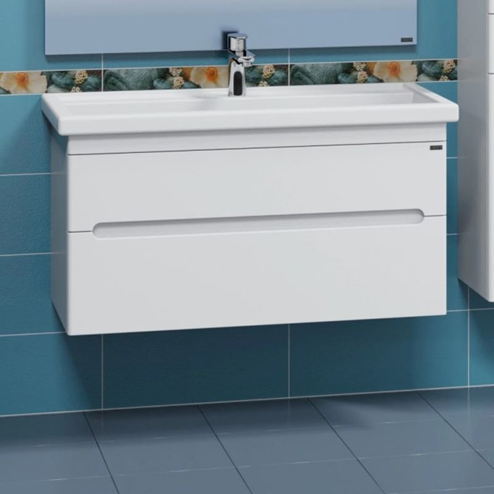 Тумба Санта Лондон 100 под раковину Фостер, подвесная, с ящиками, цвет белый