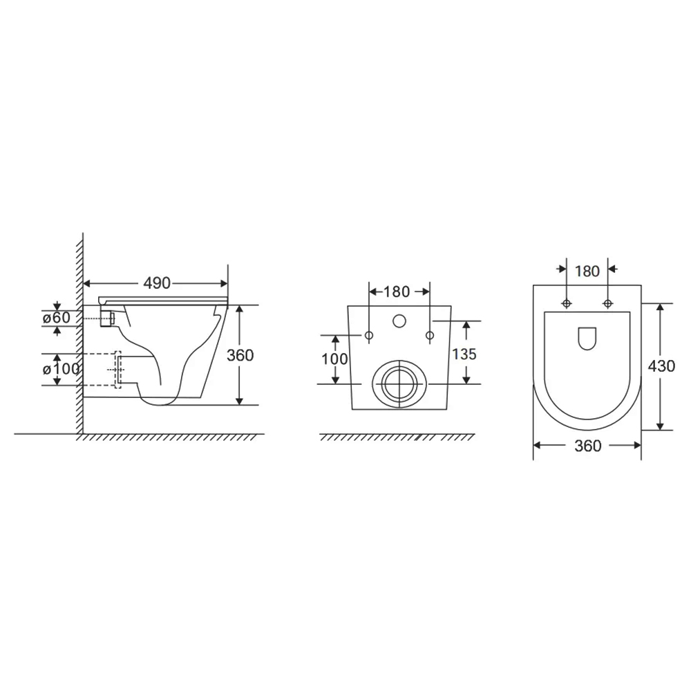 Комплект Berges 043385 унитаза Vita Rimless с сиденьем микролифт и инсталляции Atom с черной кнопкой Soft Touch
