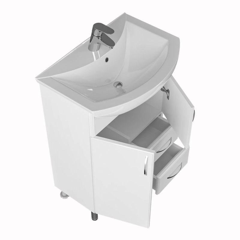Тумба под раковину Санта Грация 60 напольная, с ящиками, цвет белый - фото 1