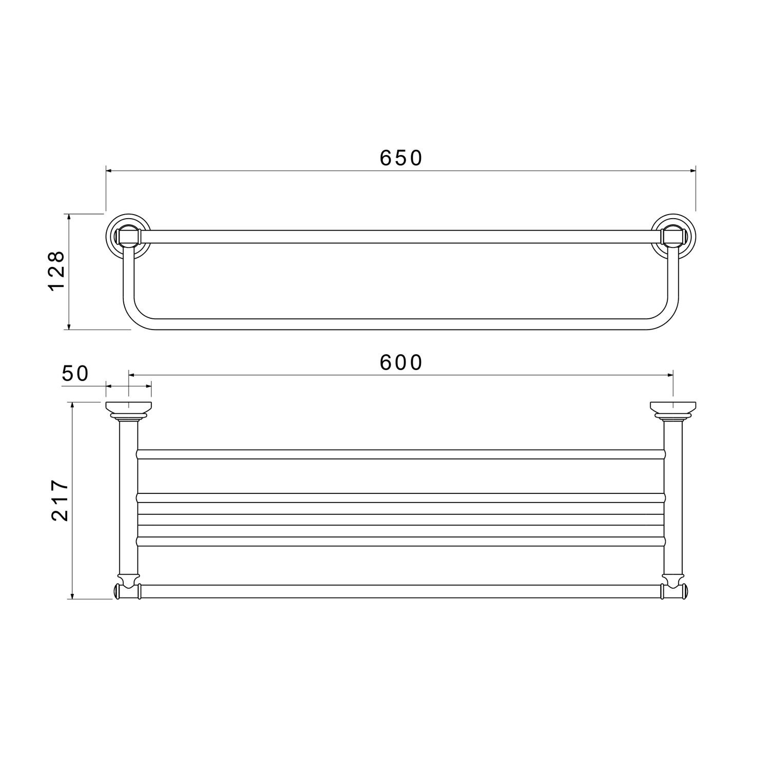 Полка Акватек Классик AQ4515CR, цвет хром