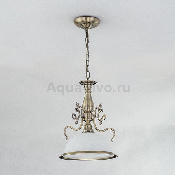 Подвесной светильник Citilux Идальго CL434111, арматура бронза, плафон стекло белый / бронза, 29х29 см