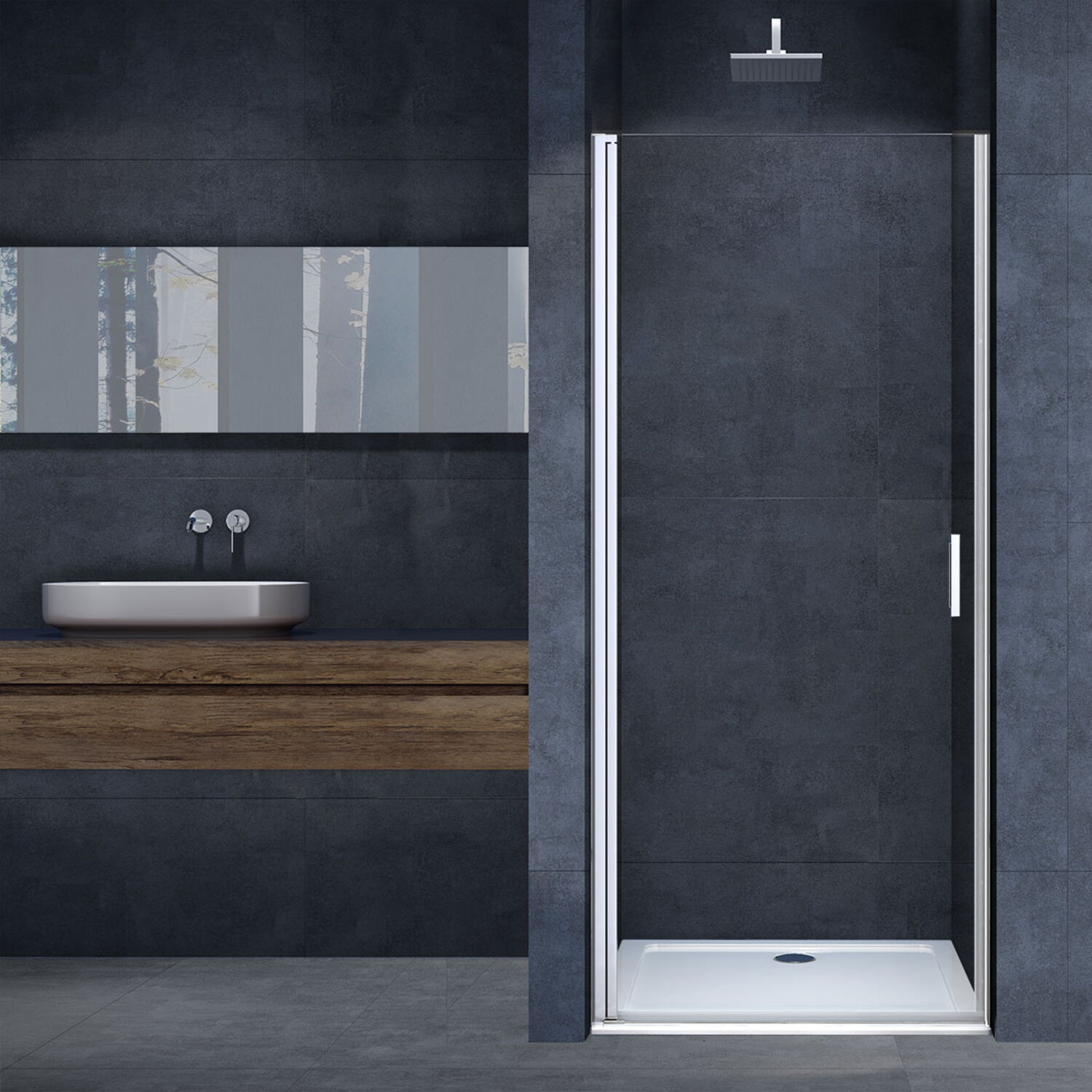 Душевая дверь Vincea Alpha VDP-3AL 100x195, стекло прозрачное, профиль хром