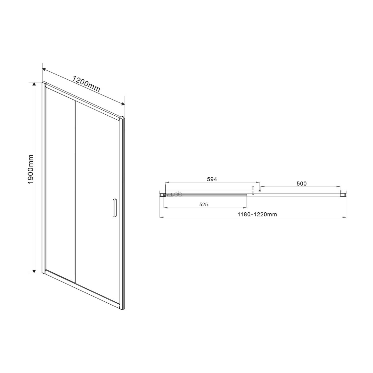 Душевая дверь Vincea Garda VDS-1G 120x190, стекло прозрачное, профиль вороненая сталь