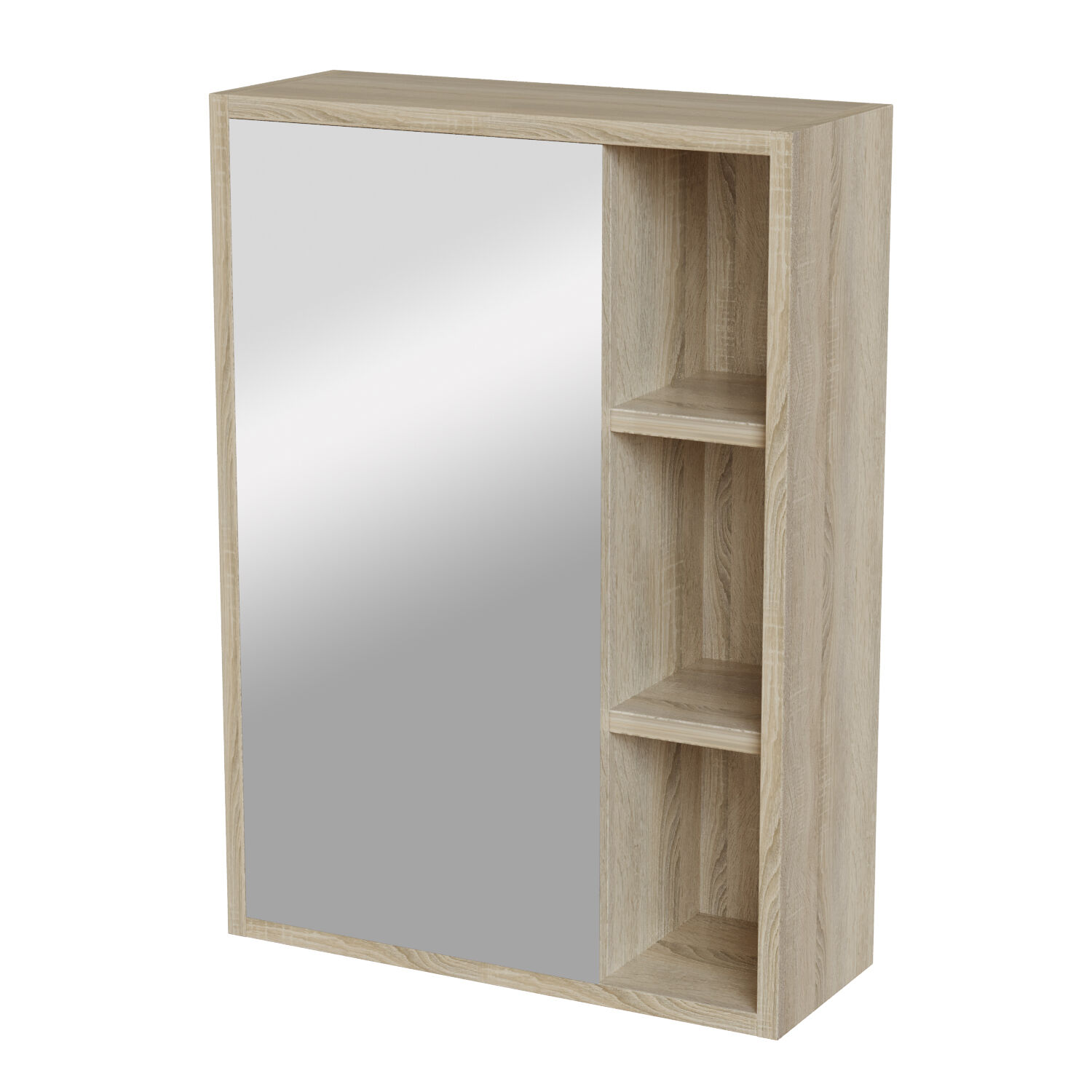 Шкаф-зеркало Mixline Милтон 50, цвет дуб сонома