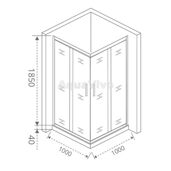 Душевой уголок Good Door Infinity CR-100-G-CH 100х100, стекло грейп, профиль хром