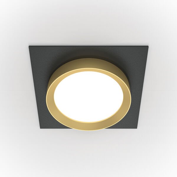 Точечный светильник Maytoni Technicali Hoop DL086-GX53-SQ-BG, арматура черная с золотом