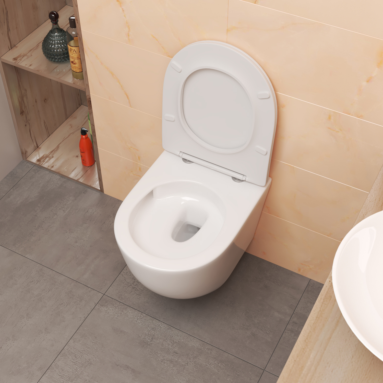 Комплект: Инсталляция Aquatek Standart 50+Кнопка 005C-1 оруж.сталь/хром+Stella T JK1121064 белый унитаз, смыв торнадо - фото 1