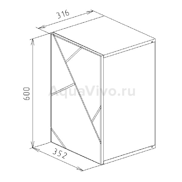 Шкаф Бриклаер Кристалл 35x60, цвет ясень анкор темный / софт графит - фото 1