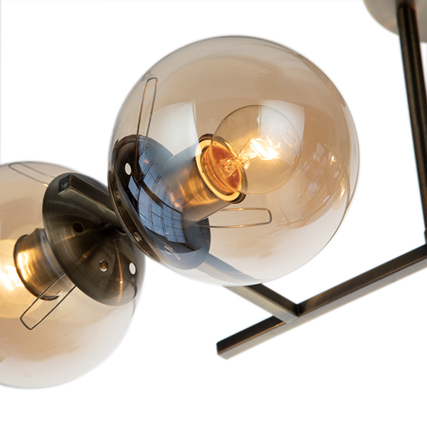 Подвесная люстра Arte Lamp Ornella A4059PL-4AB, арматура бронза, плафоны стекло янтарное, 66х30 см - фото 1