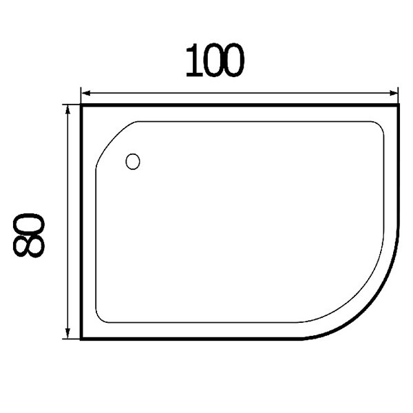 Поддон для душа Wemor 100/80/24 L 100x80, левый, ABS-пластик, цвет белый - фото 1