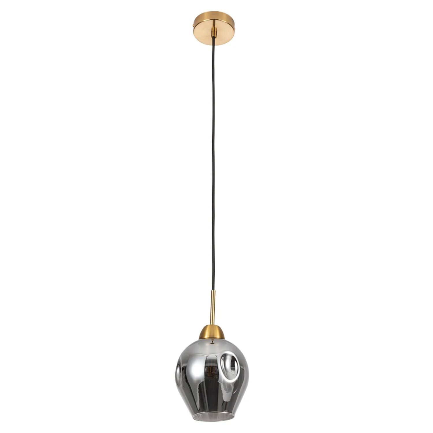 Подвесной светильник Arte Lamp Yuka A7759SP-1PB, арматура полированная медь, плафон стекло дымчатое