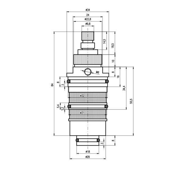 Картридж Rav Slezak Kerox KA4015 для термостатического смесителя TRM54, TRM80, TRM81 - фото 1