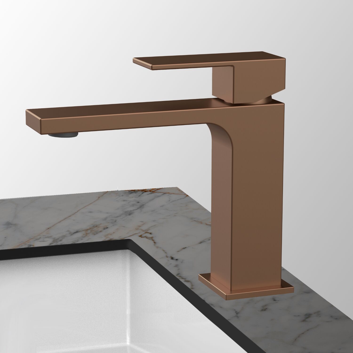 Смеситель Vincea Cube VBF-1C01BC для раковины, цвет брашированная медь - фото 1