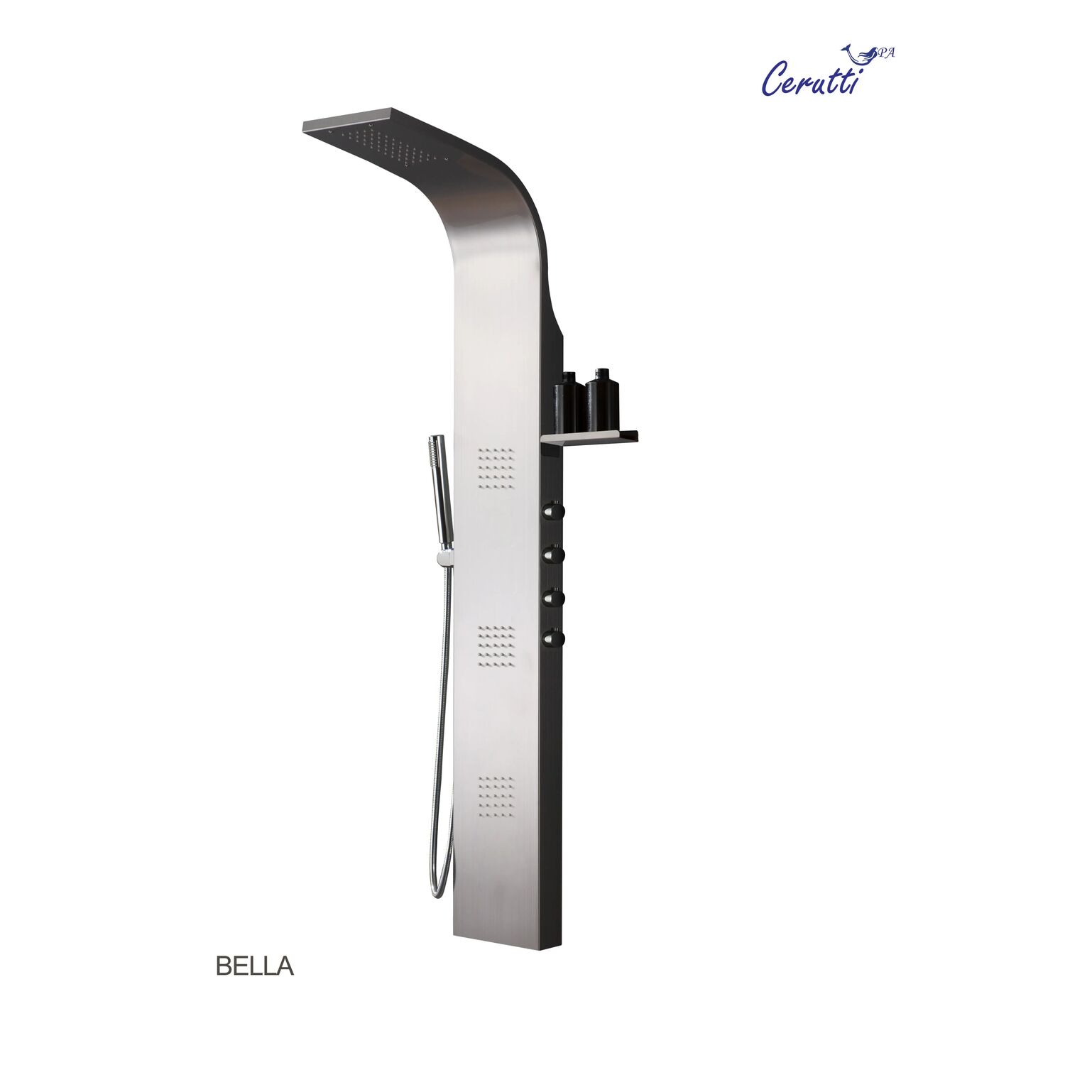 Душевая панель CeruttiSPA Bella CT11128, с гидромассажем, цвет хром