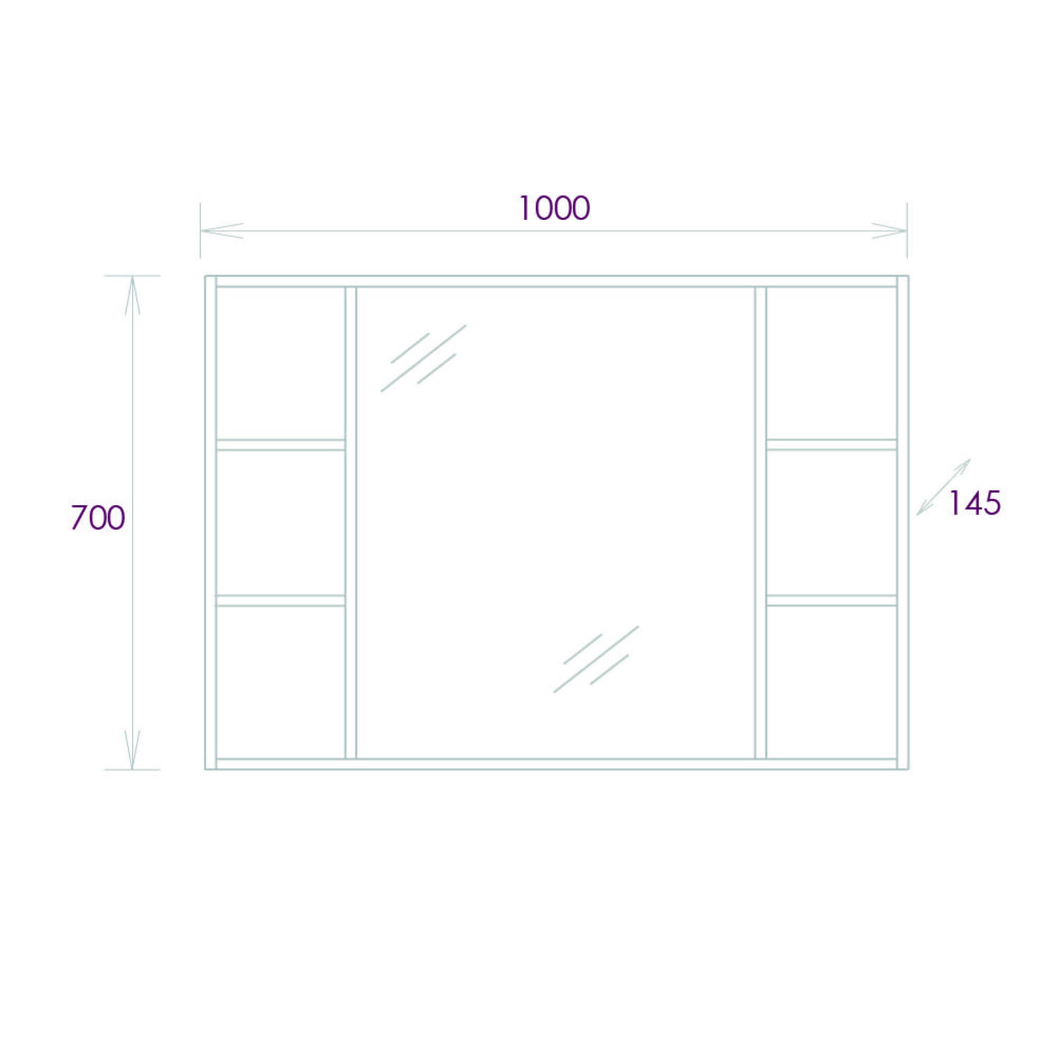 Шкаф-зеркало Оника Тимбер 100, цвет дуб сонома - фото 1