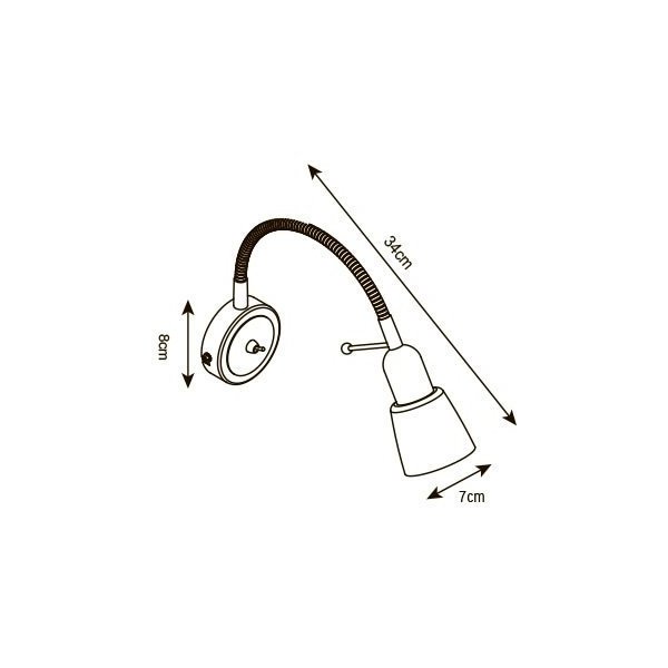 Бра Arte Lamp Lettura A7009AP-1WG, арматура белая / золото, плафон стекло белое, 7х34 см - фото 1