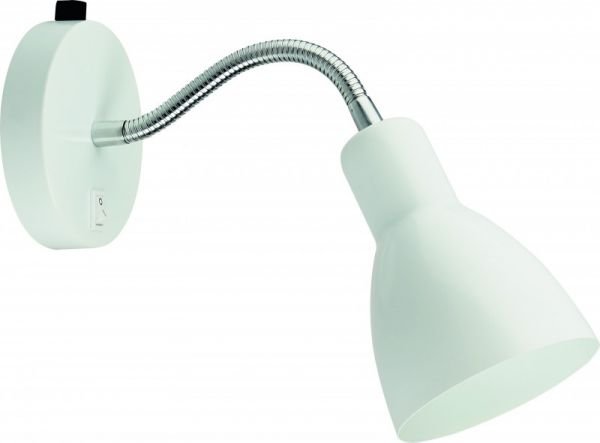 Спот Arte Lamp Dorm A1408AP-1WH, арматура белая / хром, плафон металл белый, 13х33 см