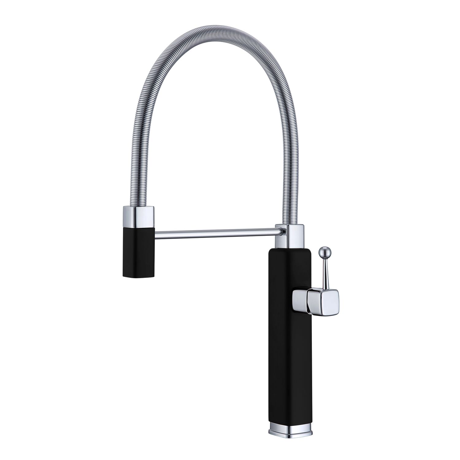 Смеситель Vincea VKF-101MB для кухни, с гибким изливом, цвет черный