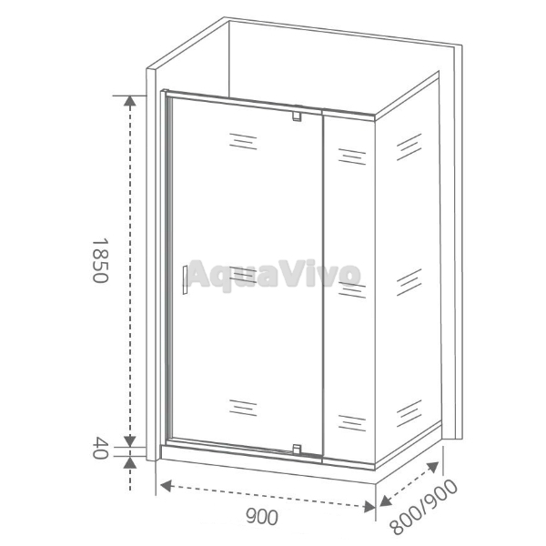 Душевая дверь Good Door Orion WTW-PD-90-C-CH 90, стекло прозрачное, профиль хром