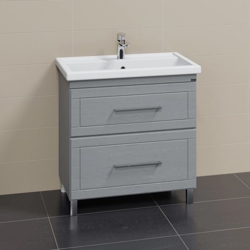 Тумба под раковину Санта Венера 80 напольная, цвет дуб серый