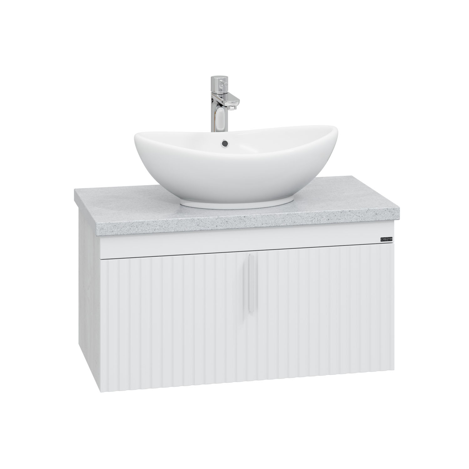 Тумба под раковину Санта Юпитер 80, цвет белый / беленое дерево - фото 1