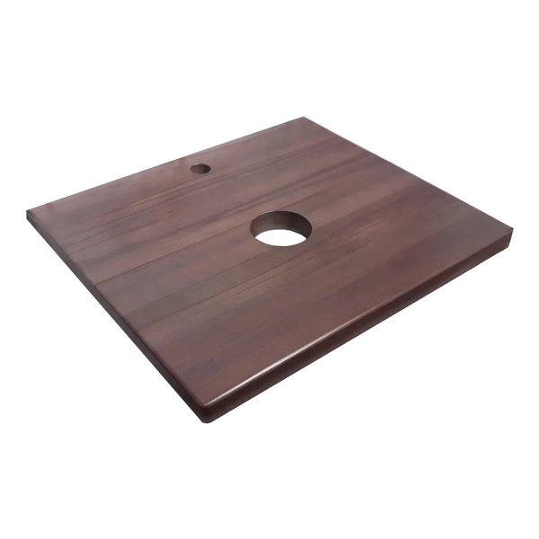 Столешница Jorno для тумбы Wood 60, с отверстиями под раковину и смеситель, цвет темное дерево