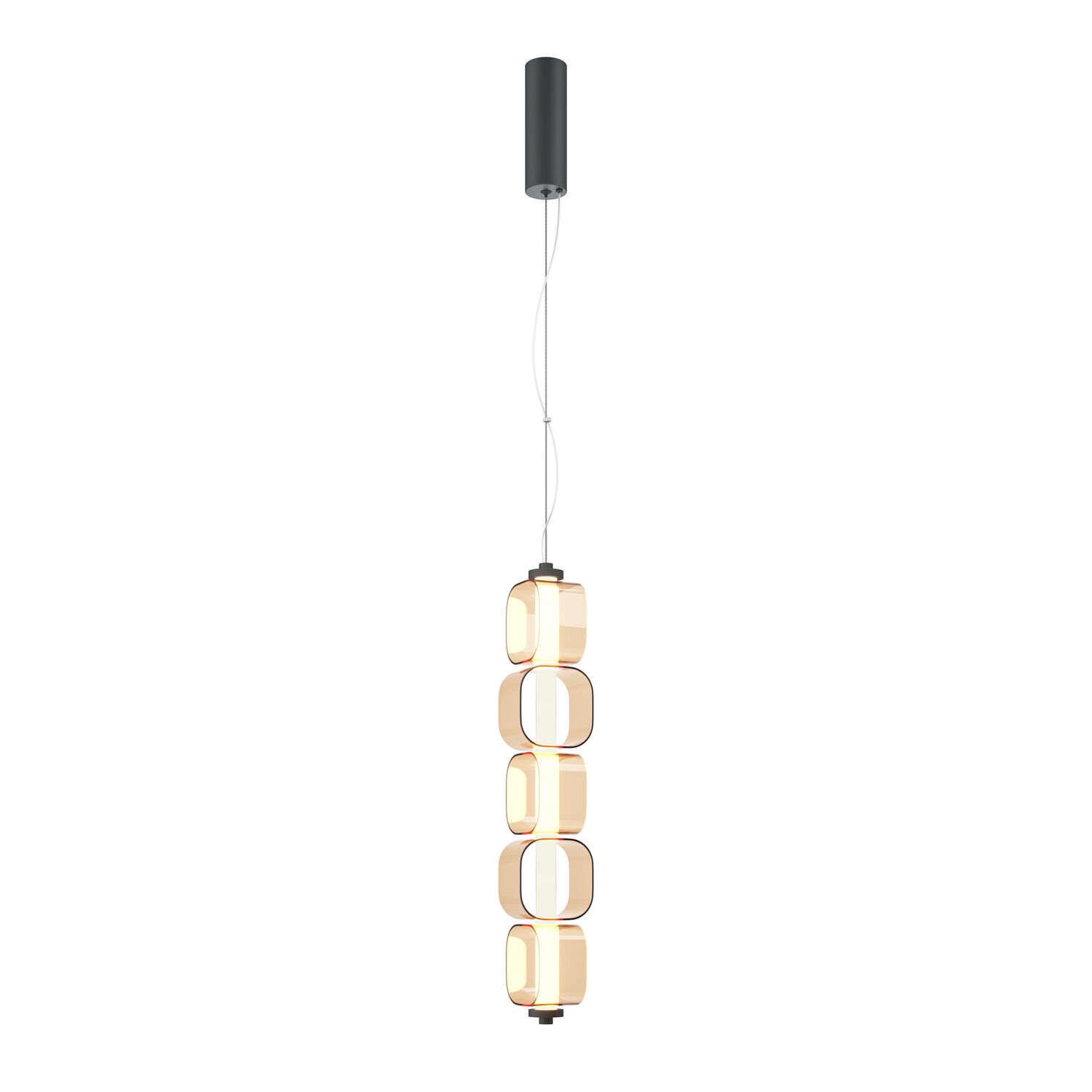 Подвесной светильник Maytoni Ritmo MOD381PL-L30B3K, арматура черная, профиль стекло янтарное