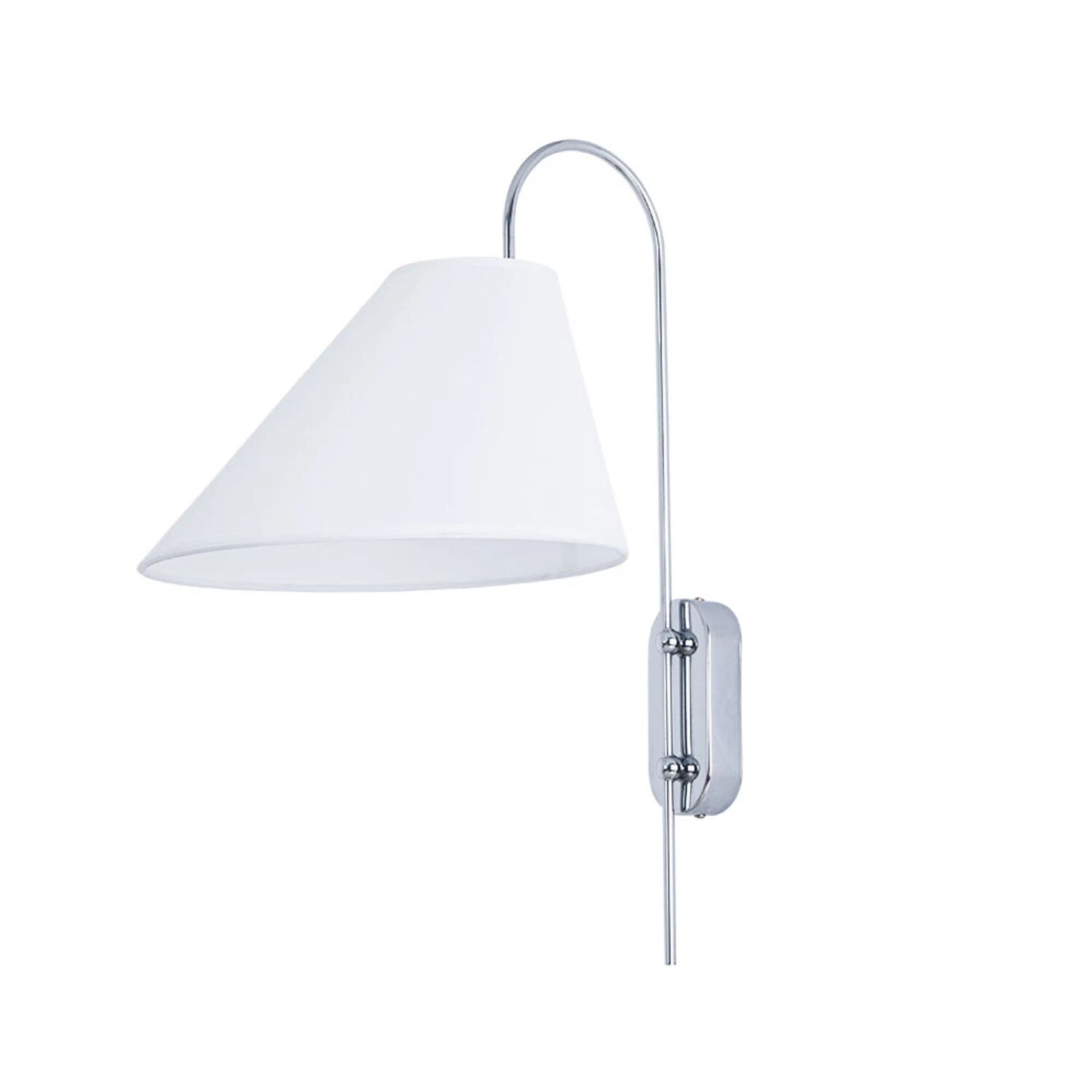 Бра Arte Lamp Rondo A4086AP-1CC, арматура хром, плафон ткань белая