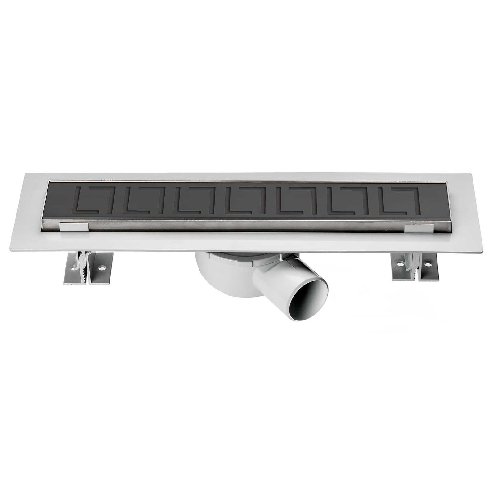 Душевой лоток Vincea Say Optima 601.60.B.M.S.BLOK с решеткой 60x7 см, боковой выпуск, цвет черный матовый / хром