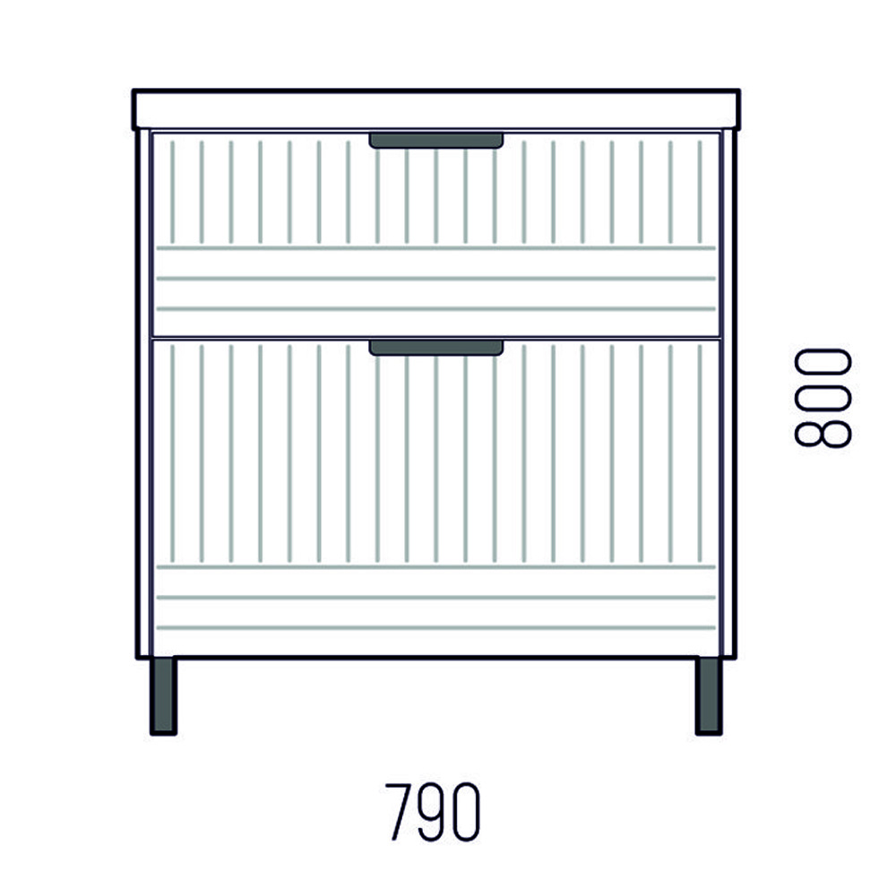 Тумба под раковину Corozo Терра Люкс 80, цвет графит матовый - фото 1