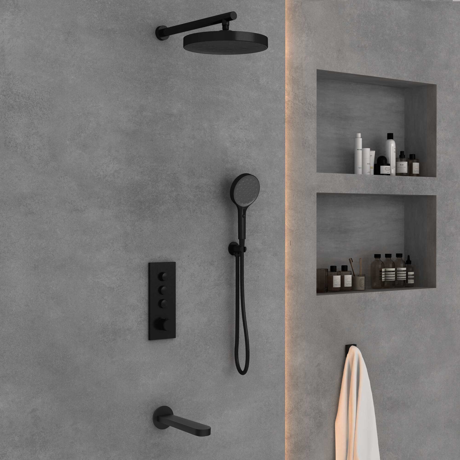 Душевой комплект Vincea Inspire VSFW-433TI5MB, встраиваемый, цвет матовый черный - фото 1