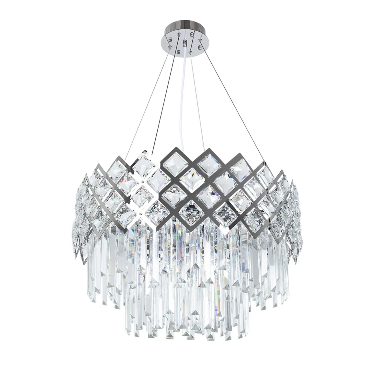 Подвесная люстра Arte Lamp Wezen A1006SP-10CC, арматура хром, плафон хрусталь прозрачный