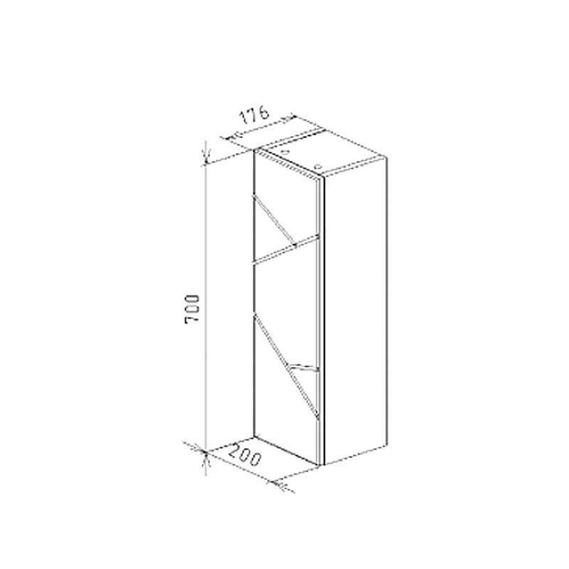 Шкаф Бриклаер Кристалл 20x70, цвет белый