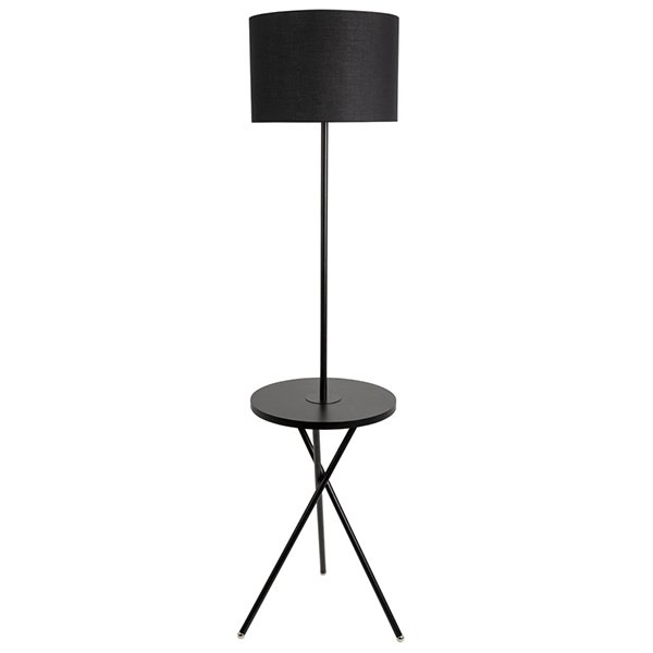 Торшер Arte Lamp Combo A2070PN-1BK, арматура черная / бежевая, плафон ткань белая, 38х38 см