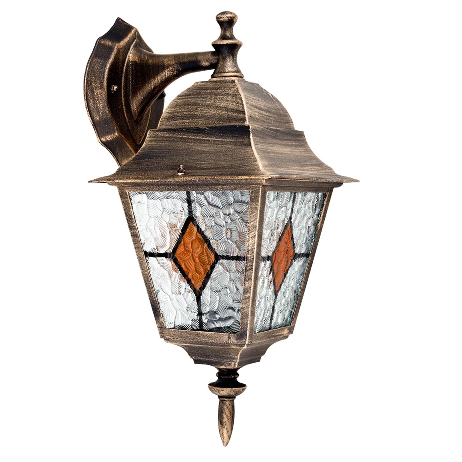 Уличный настенный светильник Arte Lamp Madrid A1542AL-1BN, арматура черная / золото, плафон стекло прозрачное