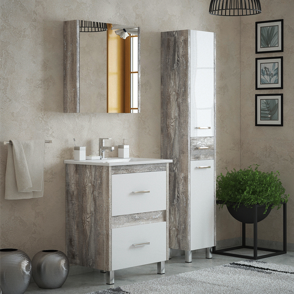 Мебель для ванной Corozo Верона 65, цвет белый / антик