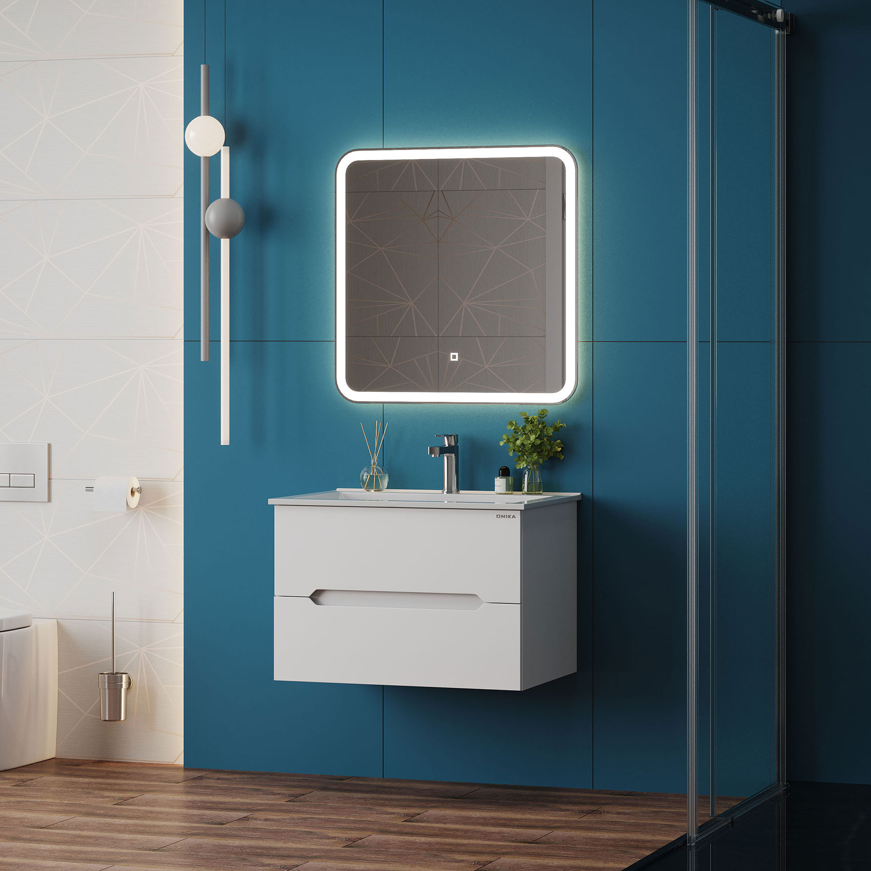 Мебель для ванной Оника Айленд 70, подвесная, цвет белый - фото 1