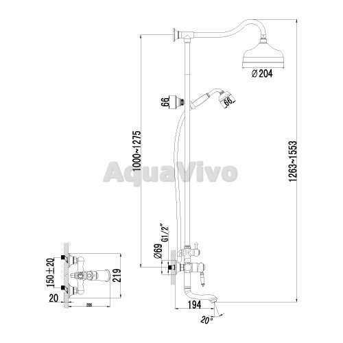 Душевая стойка Lemark Villa LM4862B - фото 1