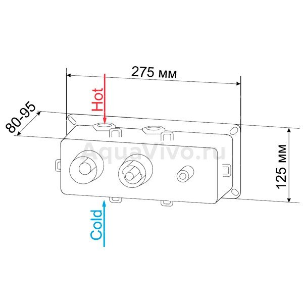 Смеситель RGW Shower Panels SP-44-03 для ванны с душем, встраиваемый, термостатический, цвет хром