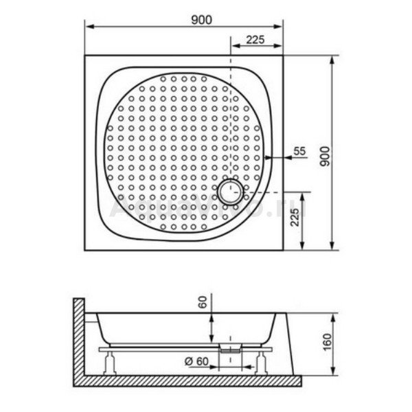 Поддон для душа RGW Acryl LUX/TN 90x90, акриловый, цвет белый - фото 1