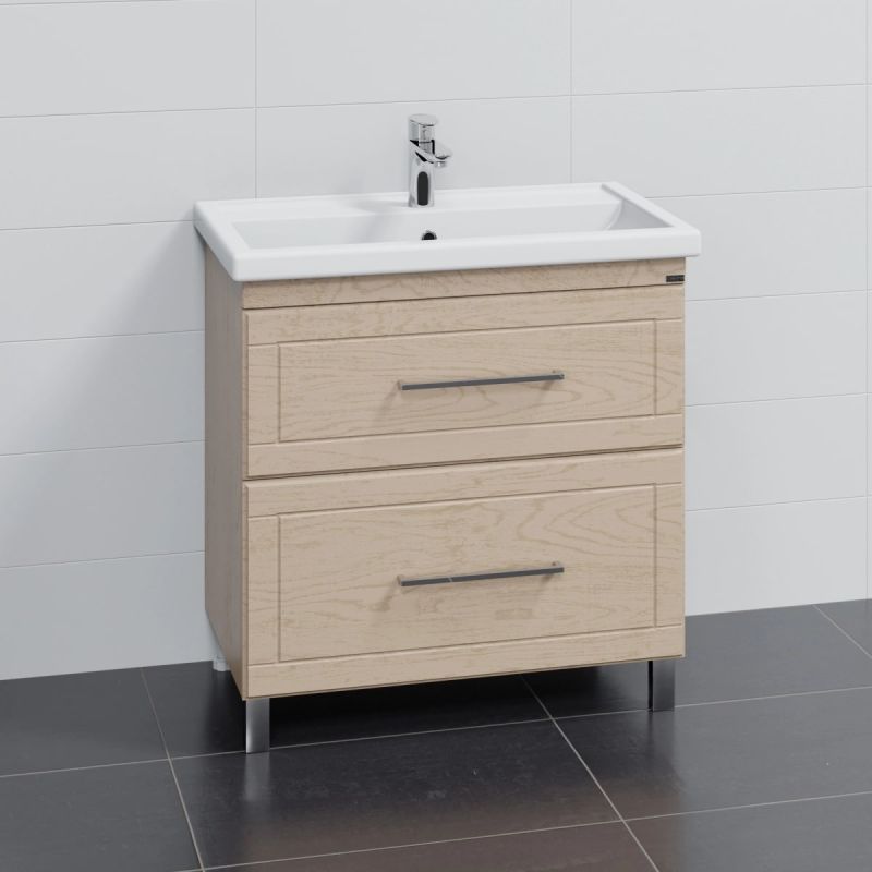 Тумба под раковину Санта Венера 80 напольная, цвет дуб бежевый