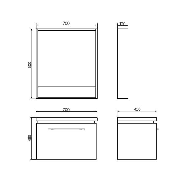 Зеркало Comforty Томари 70x80, с подсветкой, цвет дуб темно-коричневый - фото 1