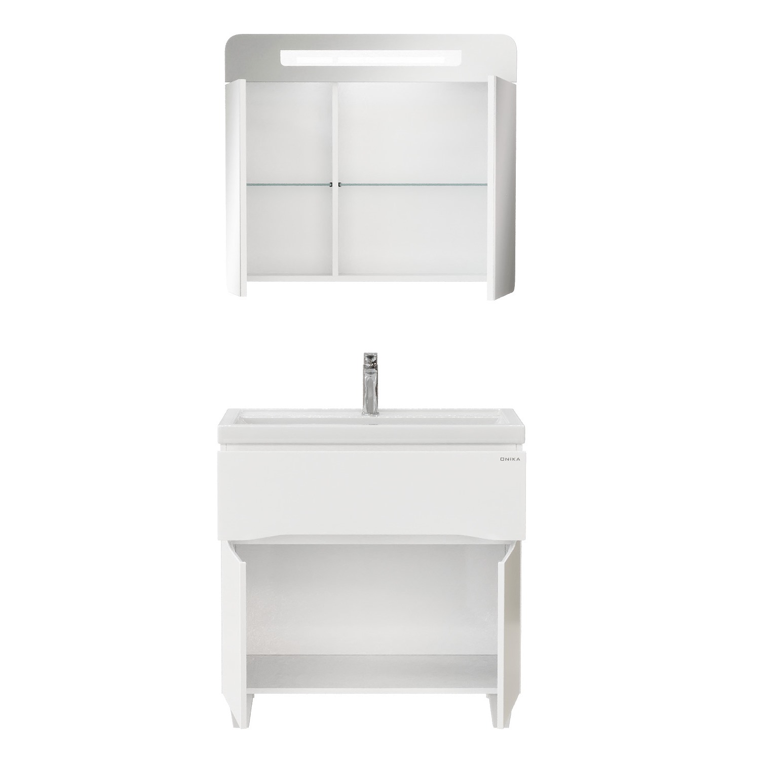 Мебель для ванной Оника Стрим 80, напольная, цвет белый