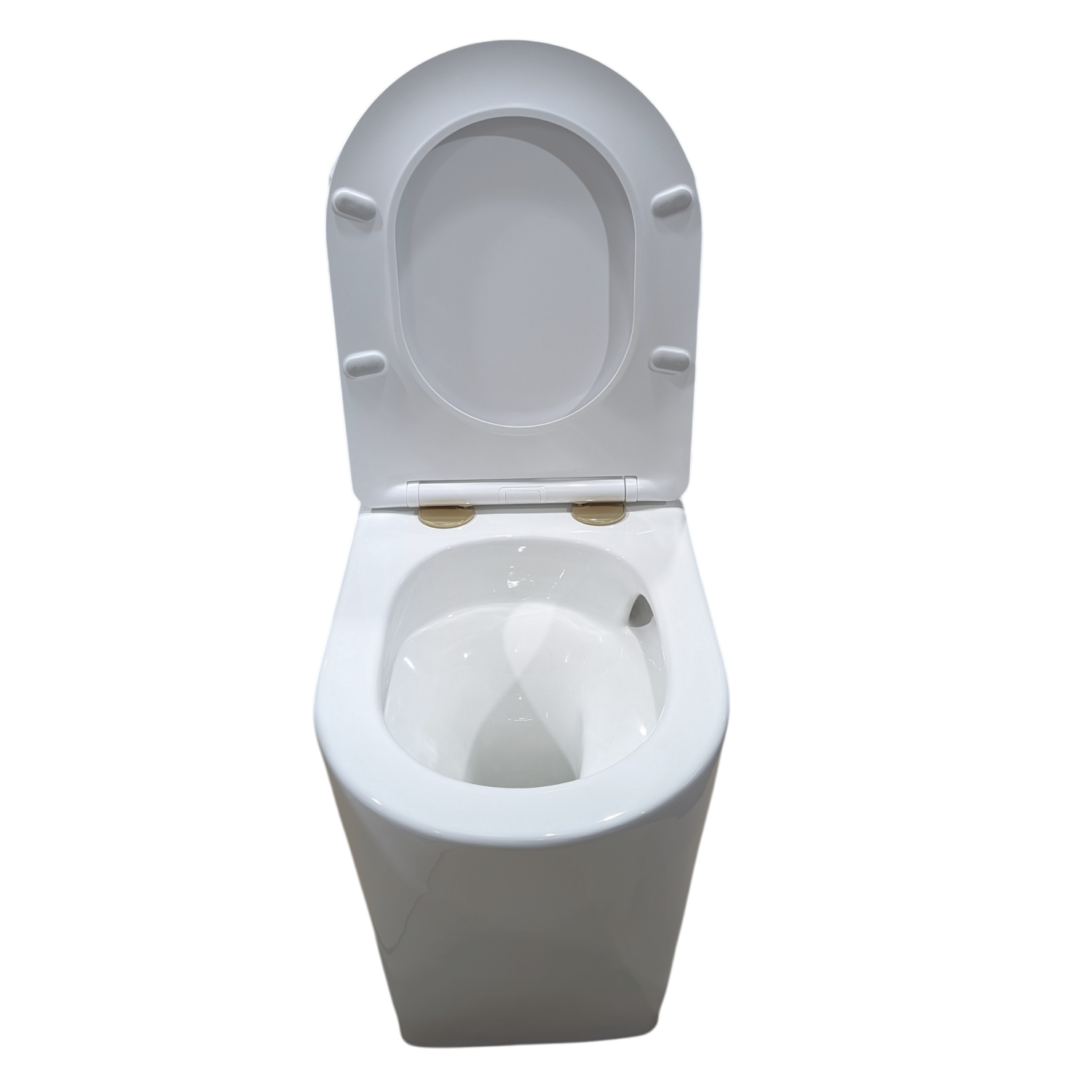 Унитаз-моноблок Joki Royal T Gold JK86472105GOLD напольный, безободковый, смыв Торнадо, с сиденьем микролифт, цвет белый / золото