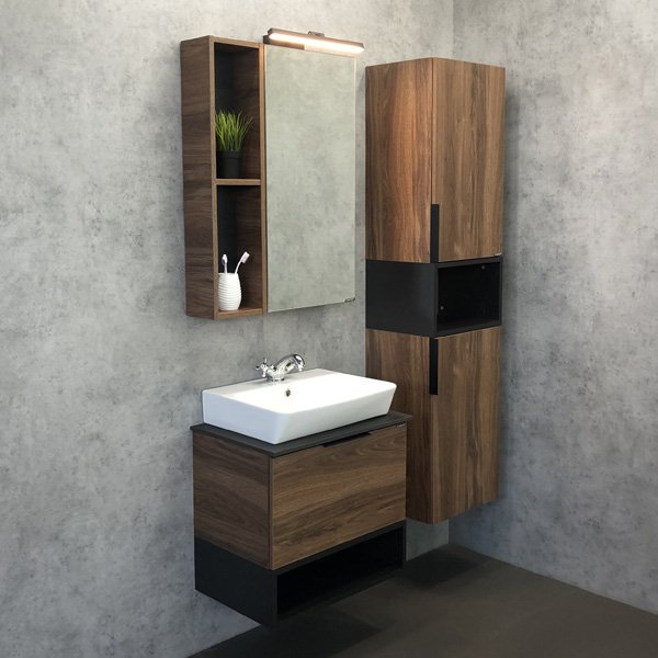Шкаф-зеркало Comforty Штутгарт 60, цвет дуб тёмно-коричневый - фото 1