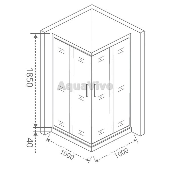 Душевой уголок Good Door Latte CR-100-C-WE 100х100, стекло прозрачное, профиль белый